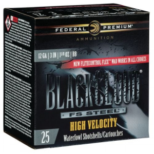 eral Black Cloud FS Steel High Velocity 12 Gauge 3 1 1/8 Oz BB Shot 25 Bx/ 10 Cs Ammo