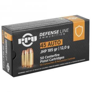  Defense .45 ACP 185 Gr Jacketed Hollow Point 50 Bx/ 10 Cs Ammo