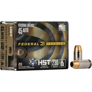 eral Premium Personal Defense Handgun .45 ACP 230 Gr. HST JHP 20 Rd. Ammo