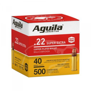 ila Super Extra High Velocity 22LR 40gr Copper-Plated Solid Point 500 Round Box Ammo