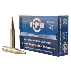  Standard Rifle 7mm Rem Mag 174 Gr Pointed Soft Point (PSP) 20 Bx/ 10 Cs Ammo