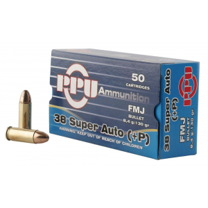  Handgun 38 Super P 130 Gr Full Metal Jacket (FMJ) 50 Bx/ 10 Cs Ammo