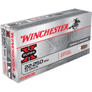 chester Super-X 22-250 Remington 55 Grain Jacketed Soft Point 20rd Box Ammo