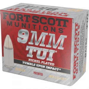 t Scott Munition Nickel Plated Pistol 9mm 115 Gr. TUI 20 Rd. Ammo