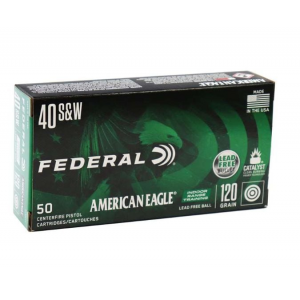 eral American Eagle IRT Lead Free Full Metal Jacket 40 S&W 50 Round Box Ammo