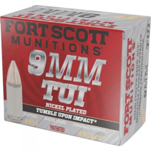 t Scott Munition Nickel Plated Pistol 9mm 80 Gr. TUI 20 Rd. Ammo