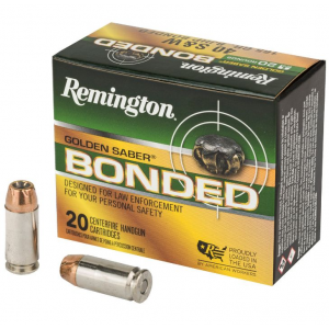 ington Golden Saber Bonded 40 S&W 165gr Brass Jacket Hollow Point 20rd Box Ammo