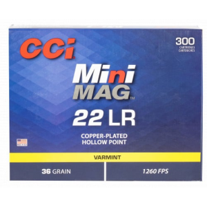  962 Mini-Mag 22 LR 36 Gr 1260 Fps Jacketed Hollow Point (JHP) 300 Bx/10 Cs Ammo