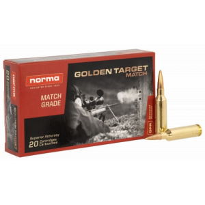 ma Ammunition (RUAG) 20174352 Match Golden Target 6mm Creedmoor 107 Gr Hollow Point Boat-Tail (HPBT) 20 Per Box/ 10 Cs Ammo