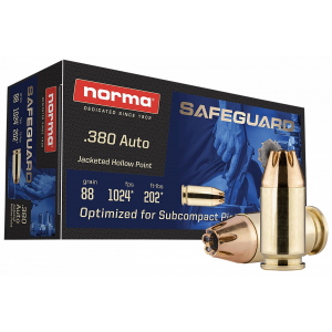 ma Ammunition Safeguard 380 ACP 88 Gr Jacketed Hollow Point 50 Per Box/ 20 Case Ammo