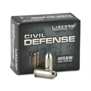 erty Civil Defense Hollow Point 40 S&W 60 Gr 20 Round Box Ammo