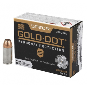 er Gold Dot Personal Protection .380 ACP (ACP) 90 GR Hollow Point 20 Bx/ 10 Cs Ammo