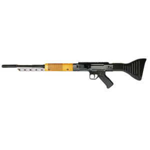 Global Defense FG-9 9mm Caliber with 17" Barrel, Overall Black Metal Finish, Fixed Black Wood Stock & Grip Right - Global Defense