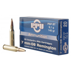 I PPU 7mm-08 Rem 140gr Pointed Soft Point Boat-Tail 20rd Box Ammo