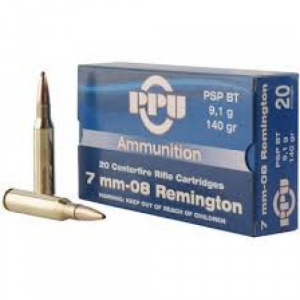 i PPU 7mm-08 Rem 40Gr Pointed Soft Point Boat Tail 20 Rounds Ammo