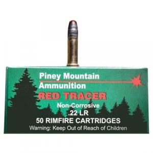 ey Mountain Ammunition 40gr .22 LR Red Tracer 50 Rounds Ammo