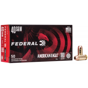 eral American Eagle Full Metal Jacket 40 S&W 180 Gr 50 Round Box Ammo