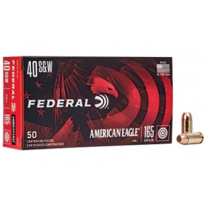 eral American Eagle Full Metal Jacket 40 S&W 165 Gr 50 Round Box Ammo