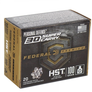 eral Personal Defense HST 30 Super Carry 100gr Jacketed Hollow Point 20 Round Box Ammo