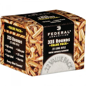 eral Value Pack Rimfire 22 LR. 36 Gr. CPHP 325 Rd. Ammo