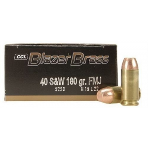  Blazer Brass Full Metal Jacket 40 S&W 180 Gr 50 Round Box Ammo