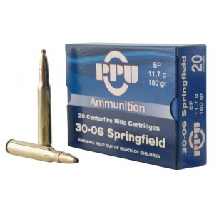 I PPU Rifle 30-06 Springfield 180gr Soft Point 20rd Box Ammo