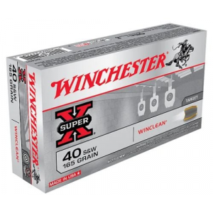 chester Super X Winclean Brass Enclosed Base Soft Point 40 S&W 165 Gr 50 Round Box Ammo