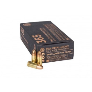  Sauer 365 Elite Ball Full Metal Jacket 9mm 115 Gr 50 Round Box Ammo