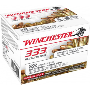 chester USA 22 LR 36 Gr Copper Plated Hollow Point 333rd Bulk Box Ammo