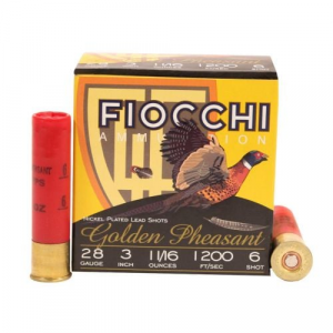 cchi Golden Pheasant 28 Gauge 3 11/16 Oz 6 Shot 25 Bx/10 Cs Ammo