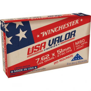 chester USA Valor Rifle 7.62x51mm 149 Gr. FMJ 20 Rd. Ammo