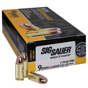  Sauer Elite Ball Full Metal Jacket 9mm 115 Gr 50 Round Box Ammo