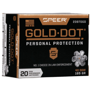 er Gold Dot Personal Protection Hollow Point 40 S&W 165 Gr 20 Round Box Ammo