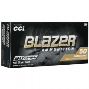  Blazer Brass Full Metal Jacket Flat Nose 30 Super Carry 115gr 50 Round Box Ammo