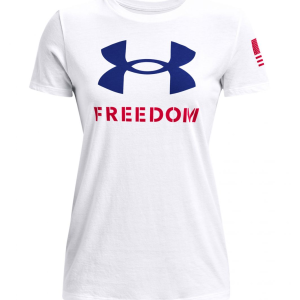 UA Women's Freedom Logo T-Shirt White Large - Under Armour