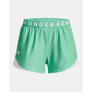 UA Women's Play Up 3.0 Shorts Green Breeze/White Large - Under Armour