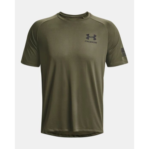 UA Men's Tech Freedom Short Sleeve T-Shirt Marine OD Green/Black 3X-Large - Under Armour