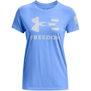 UA Women's Freedom Logo T-Shirt Carolina Blue/Halo Gray Small - Under Armour