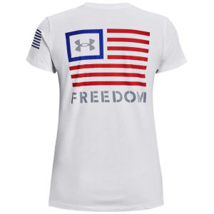 UA Women's Freedom Banner T-Shirt White/Royal Large - Under Armour