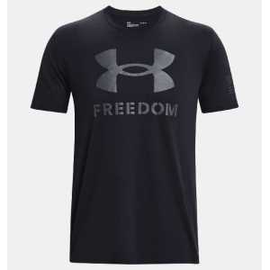 UA Men's Freedom Logo T-Shirt Dark Navy Blue/Pitch Gray 2X-Large - Under Armour