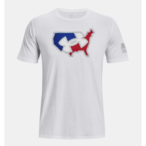 UA Men's Freedom Big Flag Logo Lockup T-Shirt White/Mod Gray Large - Under Armour
