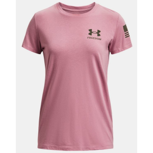 UA Freedom Banner T-Shirt, Women's, Pink Elixir, 2XL - Under Armour
