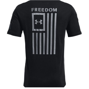 UA Freedom Flag T-Shirt, Men's, Black with Grey, M - Under Armour