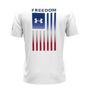 UA Freedom Flag Gradient T-Shirt, Men's, White, S - Under Armour