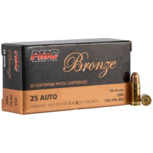  .25 ACP Target 50 Grain Full Metal Jacket 50rd Box Ammo