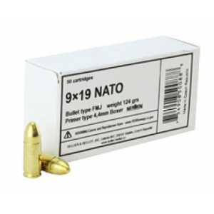 lier & Bellot Handgun 9mm NATO 124 Gr Full Metal Jacket 50rd Box Ammo