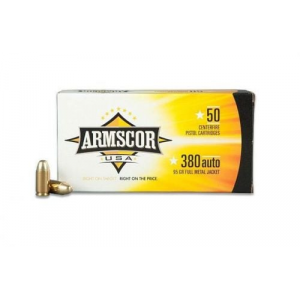 scor USA Full Metal Jacket 380 ACP 50 Round Box Ammo