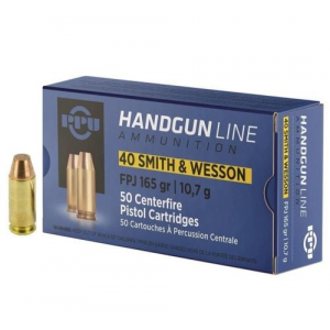  Handgun 40 S&W 165 Gr Flat Point Jacketed (FPJ) 50 Bx/ 10 Cs Ammo