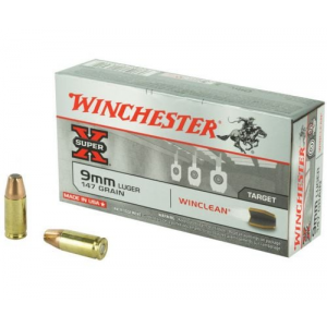 chester Super X Winclean Brass Enclosed Base Soft Point 9mm 147gr 50 Round Box Ammo