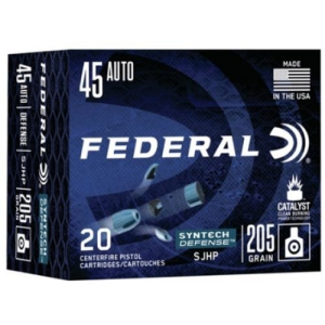 eral Syntech Defense .45 ACP 205 GR Segmented Jacketed Hollow Point (SJHP) 20 Bx/ Cs Ammo